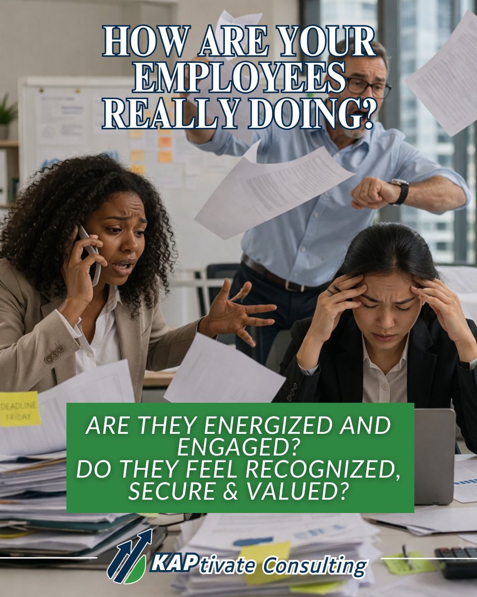 KAPtivateHR's tweet image. Thriving teams fuel thriving businesses.🙌
Workplace wellness is more than benefits - it’s culture, stability &amp;amp; engagement.
🌟Let’s strengthen yours.

KAPtivateConsulting.com

#HR #EmployeeWellness #WorkplaceCulture #HRConsulting #KAPtivateConsulting