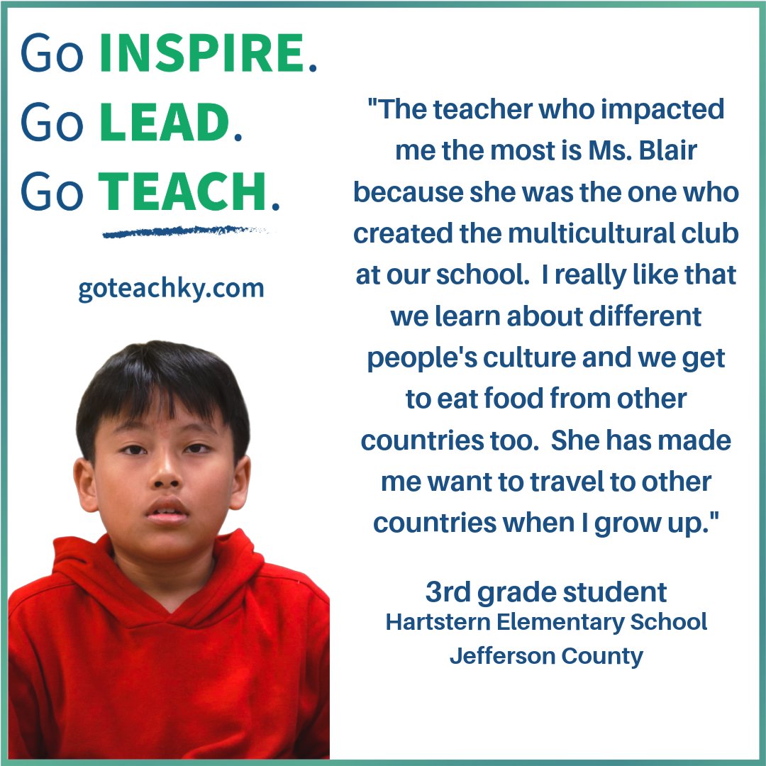 #TeacherImpactTuesday

It’s never too late to become the difference maker you have always dreamed of being!   Get started today by visiting  GoTeachKY.com