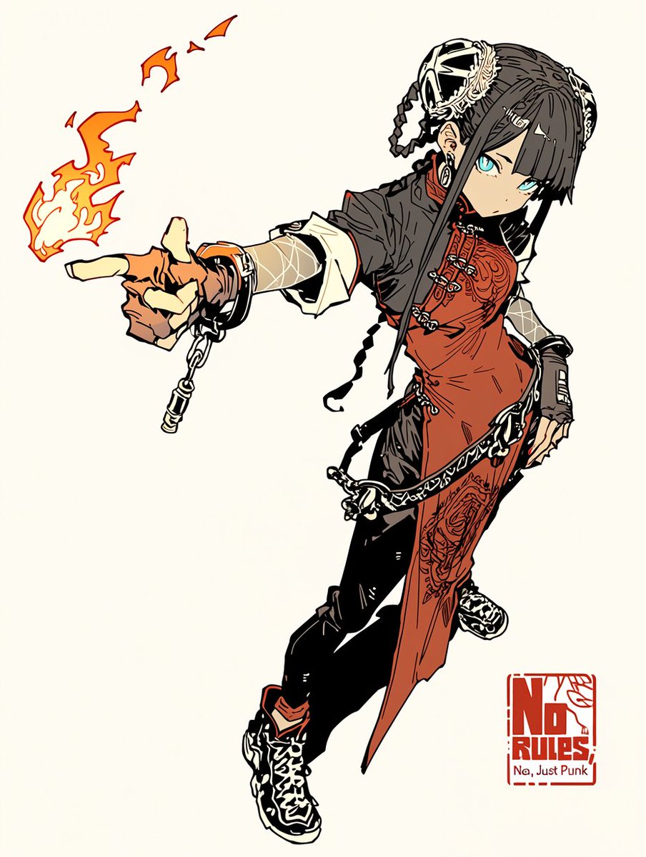Flames from fingertips