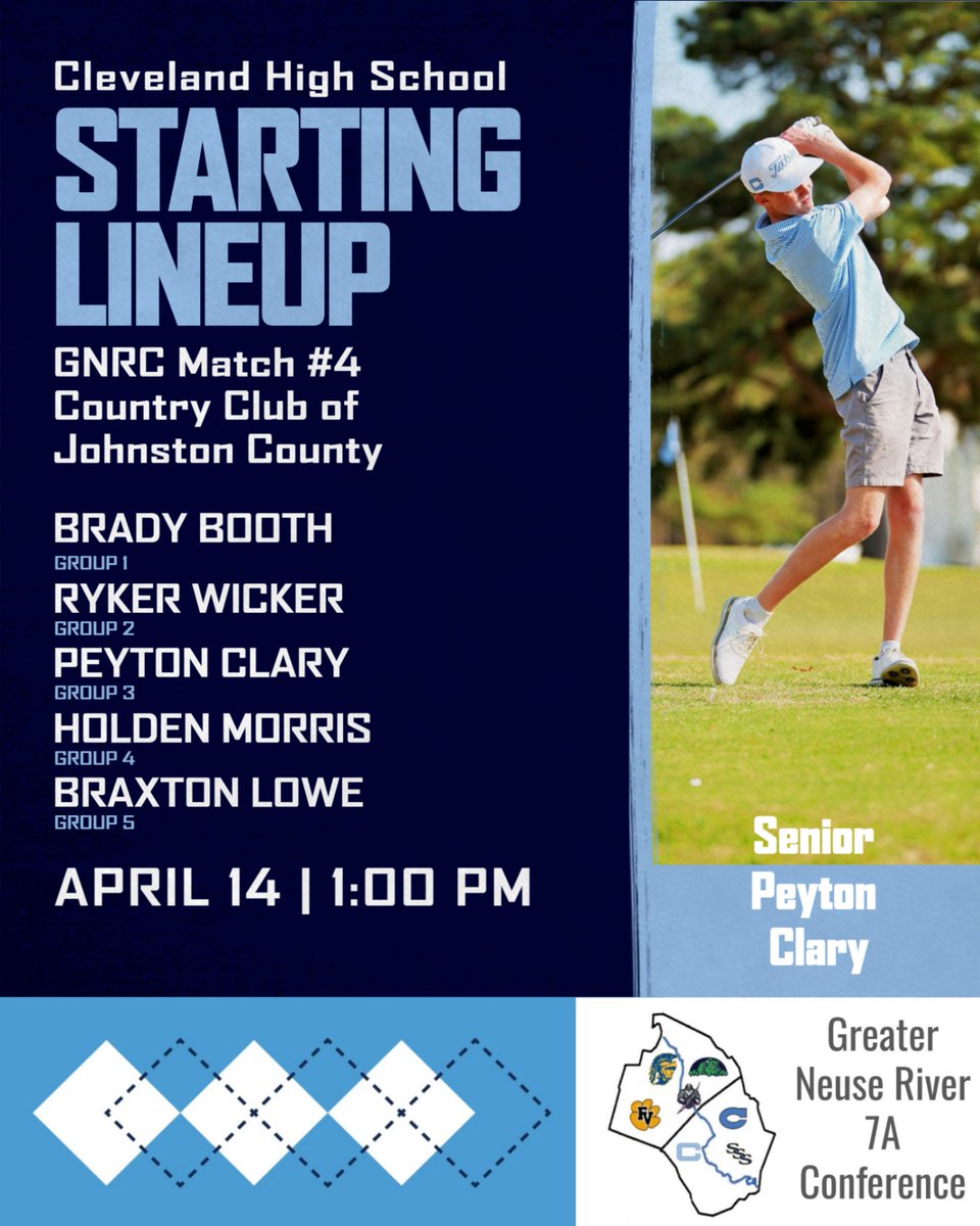 Looking forward to a great day of golf for the RAMS! Match starts at 1:00, let's go!