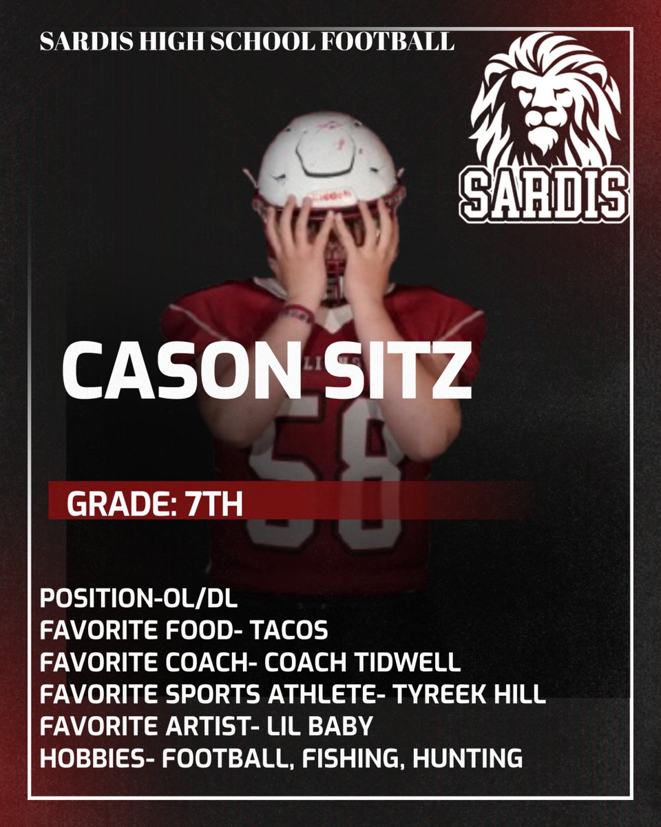 ShsFootball26's tweet photo. Junior High Player Spotlight: Cason Sitz! https://t.co/BTehj0uSiK