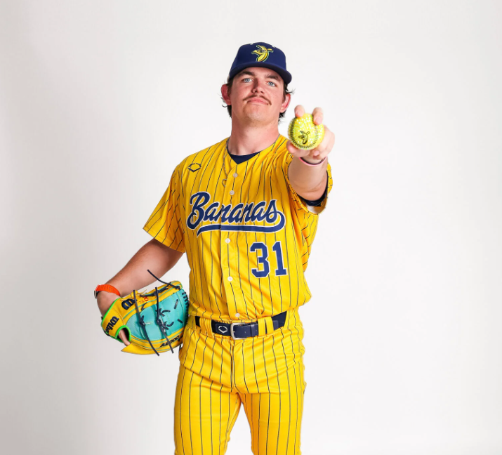 AlumniURI's tweet photo. Trystan's story? It's totally bananas.  ⚾🍌

Six months after throwing his last pitch for @RhodyBaseball, Trystan Levesque ’25 got a one-way ticket to the Banana Ball! @TheSavBananas

Read more:
https://t.co/D2a3LdEey5

Photos: Courtesy Trystan Levesque https://t.co/EyXuxNPwXh