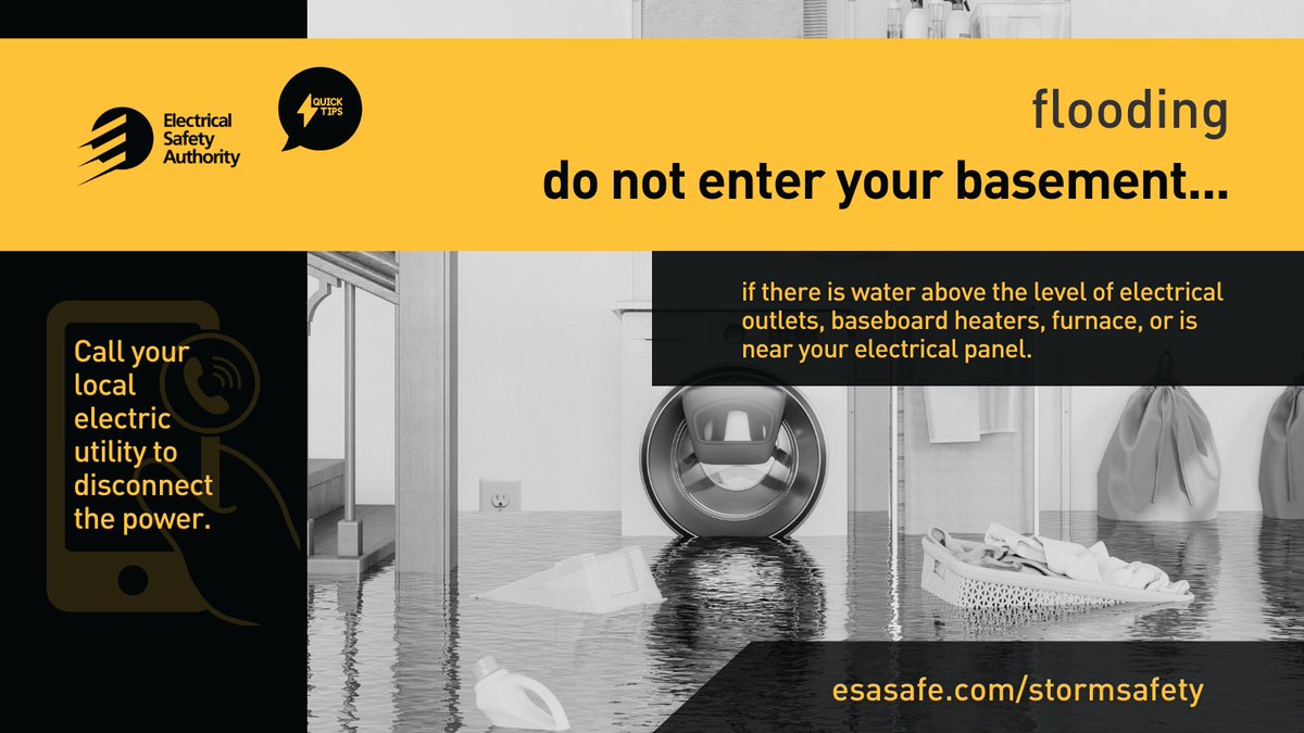 homeandsafety's tweet photo. Heavy rain🌧️ can lead to flooding. Remember: water + electricity do not mix! 📷Electricity can move through water or wet flooring and cause a severe electrical shock. Be prepared with these flood safety tips📷https://t.co/Zqc5dJH2tx #Onstorm https://t.co/UQwjMYJZRM