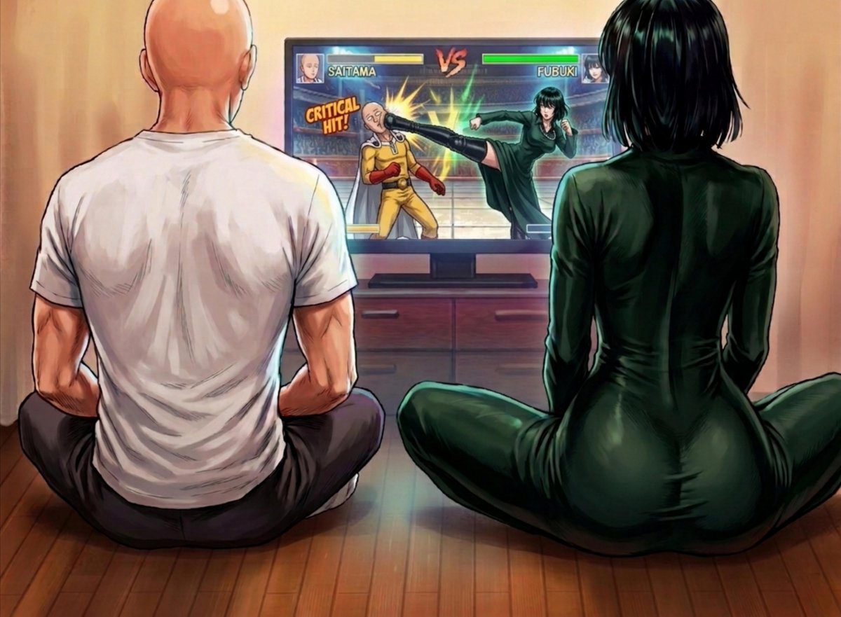 SaiFubu_'s tweet image. Saitama is so terrible at video games that I wouldn't be surprised if Fubuki, who's never played a video game in her life, managed to beat him just by randomly mashing buttons 

#Saitama #Fubuki #OnePunchMan