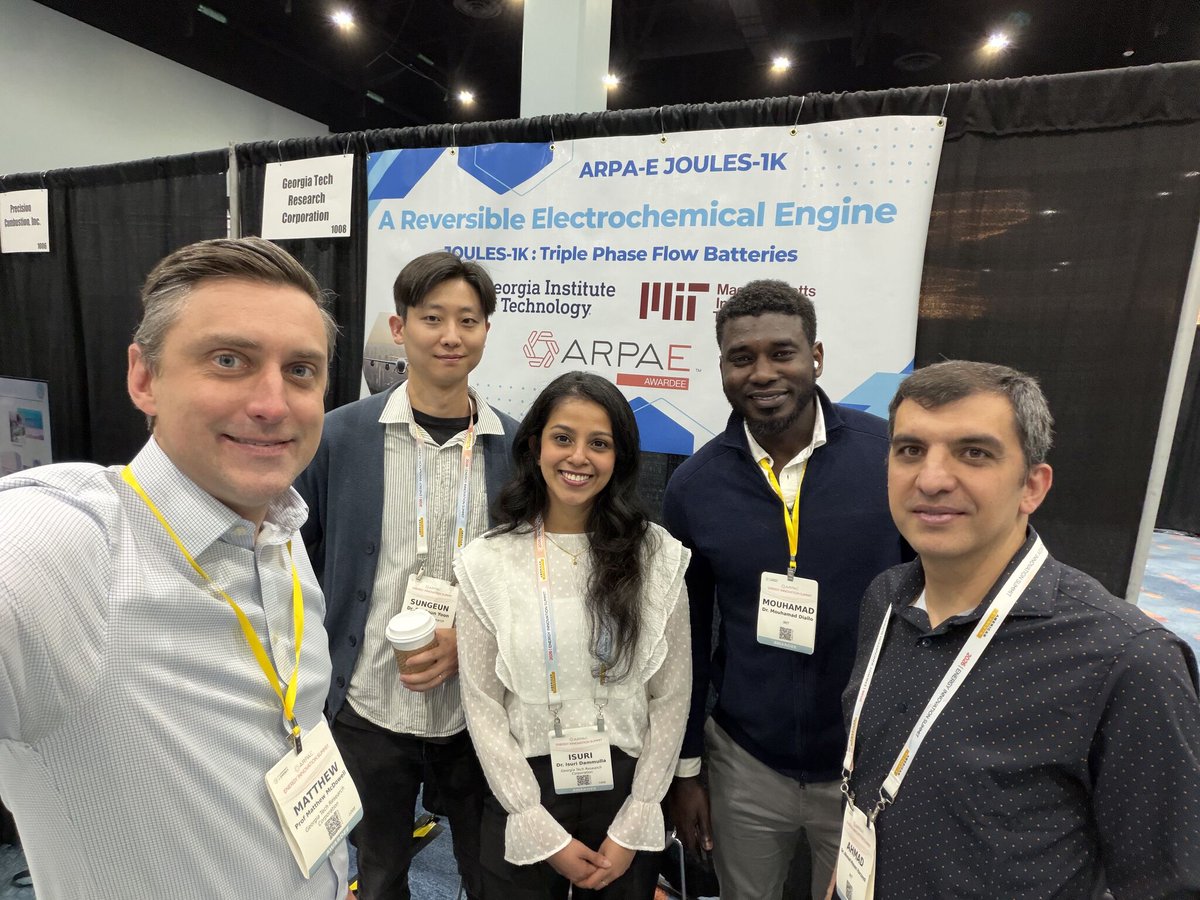 GaTechEnergy's tweet image. Shoutout to SEI's Marta Hatzell &amp;amp; Matthew McDowell for showcasing groundbreaking JOULES‑1K progress at the @ARPAE Summit, advancing high‑energy storage toward electrified flight. ✈️

#ARPAE #EnergyInnovation #TechCollaboration