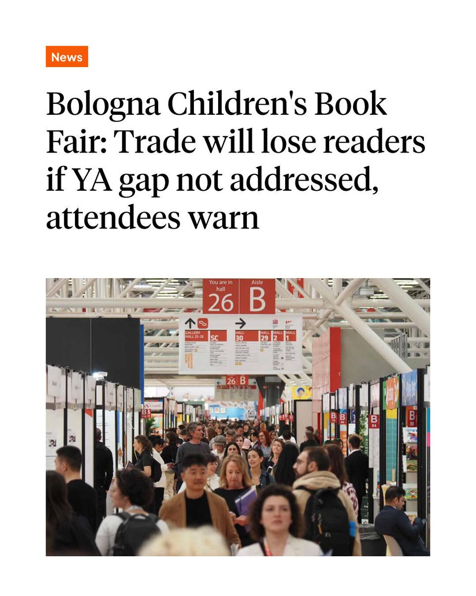 thebookseller's tweet image. The UK publishing industry is in danger of “losing readers as they grow up”, especially boys, as it is not catering sufficiently to the post-middle-grade audience 👇
