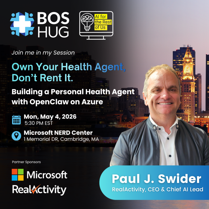 realactivityusa's tweet image. TripIt changed travel with one forwarded email.
Same idea, but for health data.

See it live May 4 in Cambridge,  @pswider demos an AI agent that turns a lab report photo into structured FHIR data. Self-hosted. Zero third-party access.

#HealthcareAI #AzureHealth #FHIR