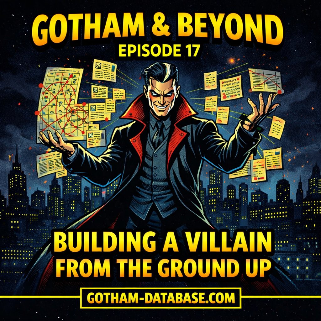 GothamDatabase's tweet photo. Today on the Gotham &amp; Beyond Podcast, I am talking about building better villains. https://t.co/cYB7a5xnDN https://t.co/YEGWzcfaJI