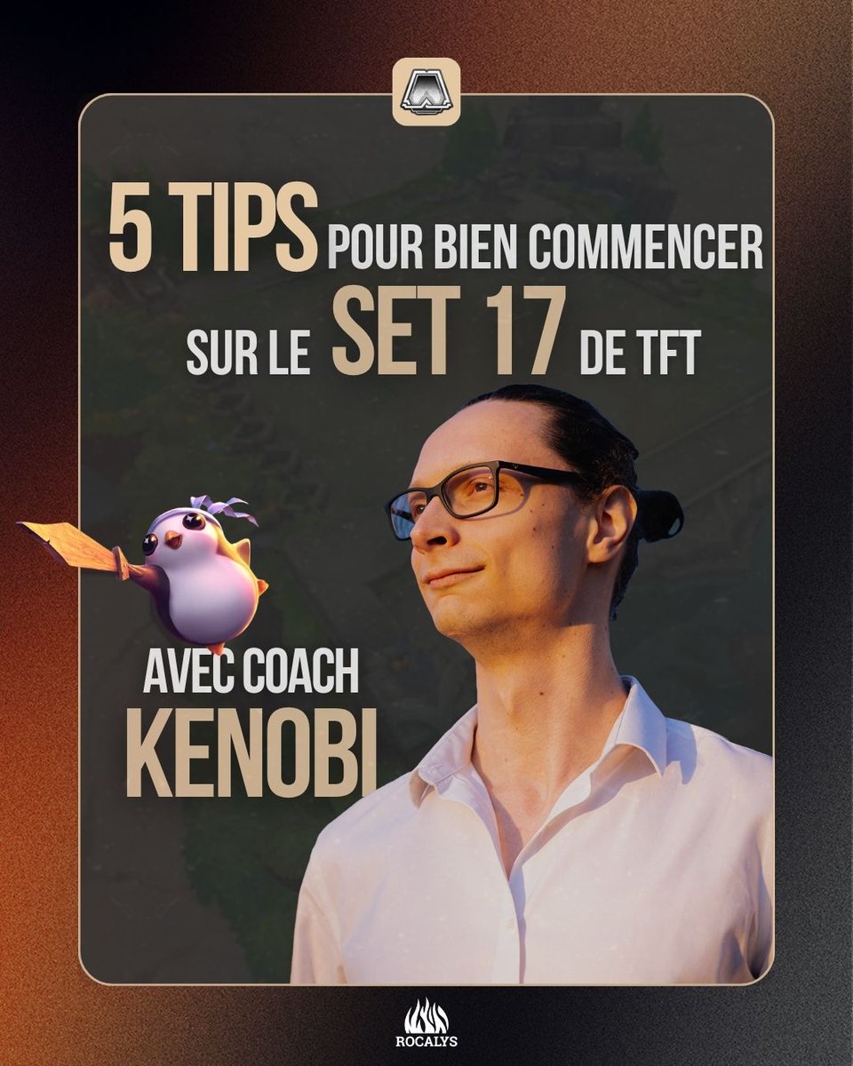 Rocalys_esport's tweet image. 24h après la sortie du set, t'en as déjà marre de faire que des TOP 8 ? ❌

T'inquiète, avec notre coach @Kenobi_TFT , on est là pour te sauver la mise.
Voici 5 conseils qui vont t'aider à commencer sur le set 17 TFT ! ⬇️

1/7
#teamfighttactics #tft #coaching