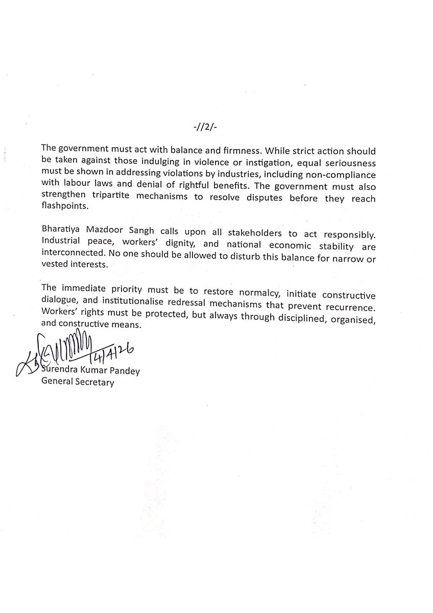 Bharatiya Mazdoor Sangh tweet media