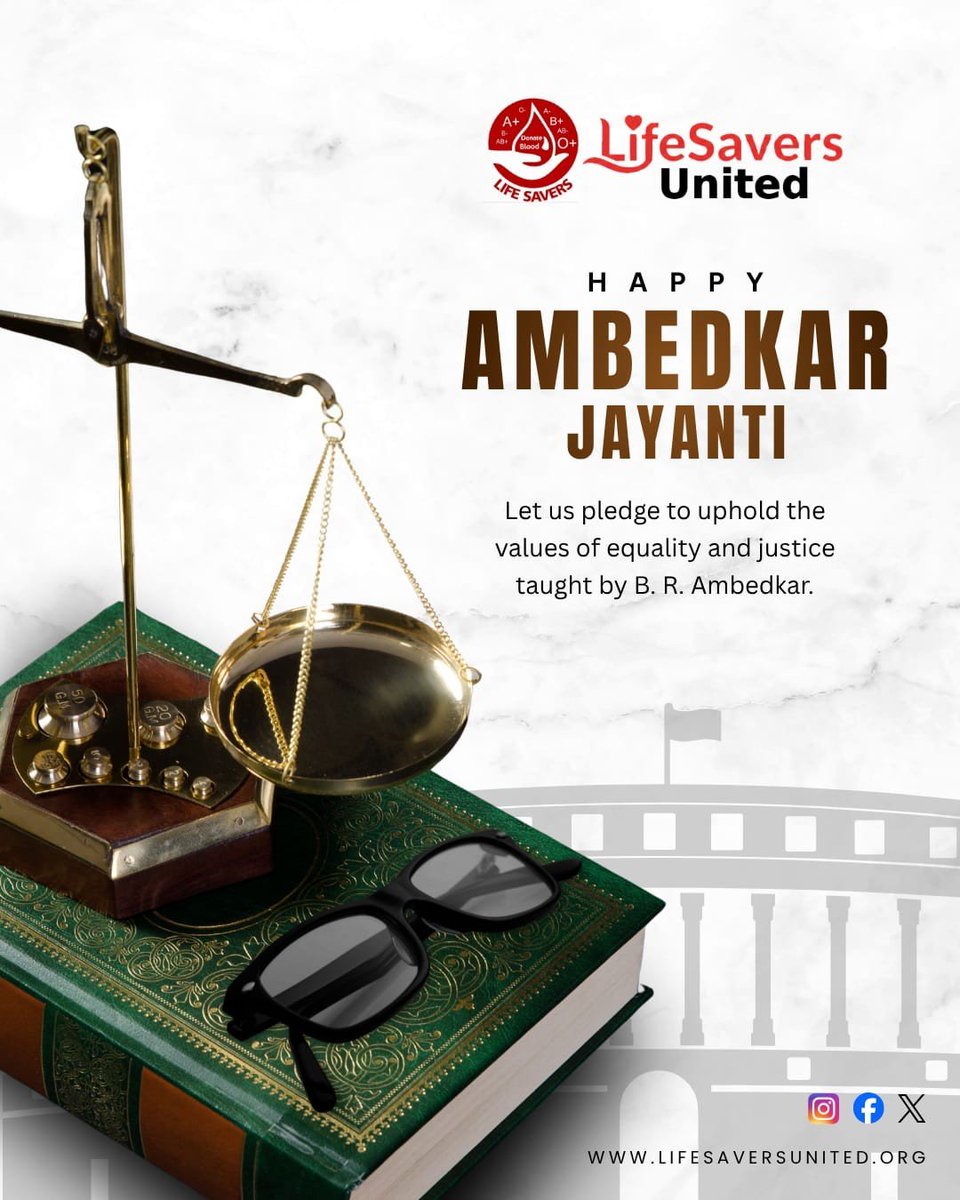 lifesaversunit's tweet image. On #AmbedkarJayanti, let’s renew our pledge to equality, justice, and human dignity.
Inspired by Dr. B. R. Ambedkar’s vision, LifeSavers United stands for compassion and change.
lifesaversunited.org

#JusticeForAll #Equality #LifeSaversUnited