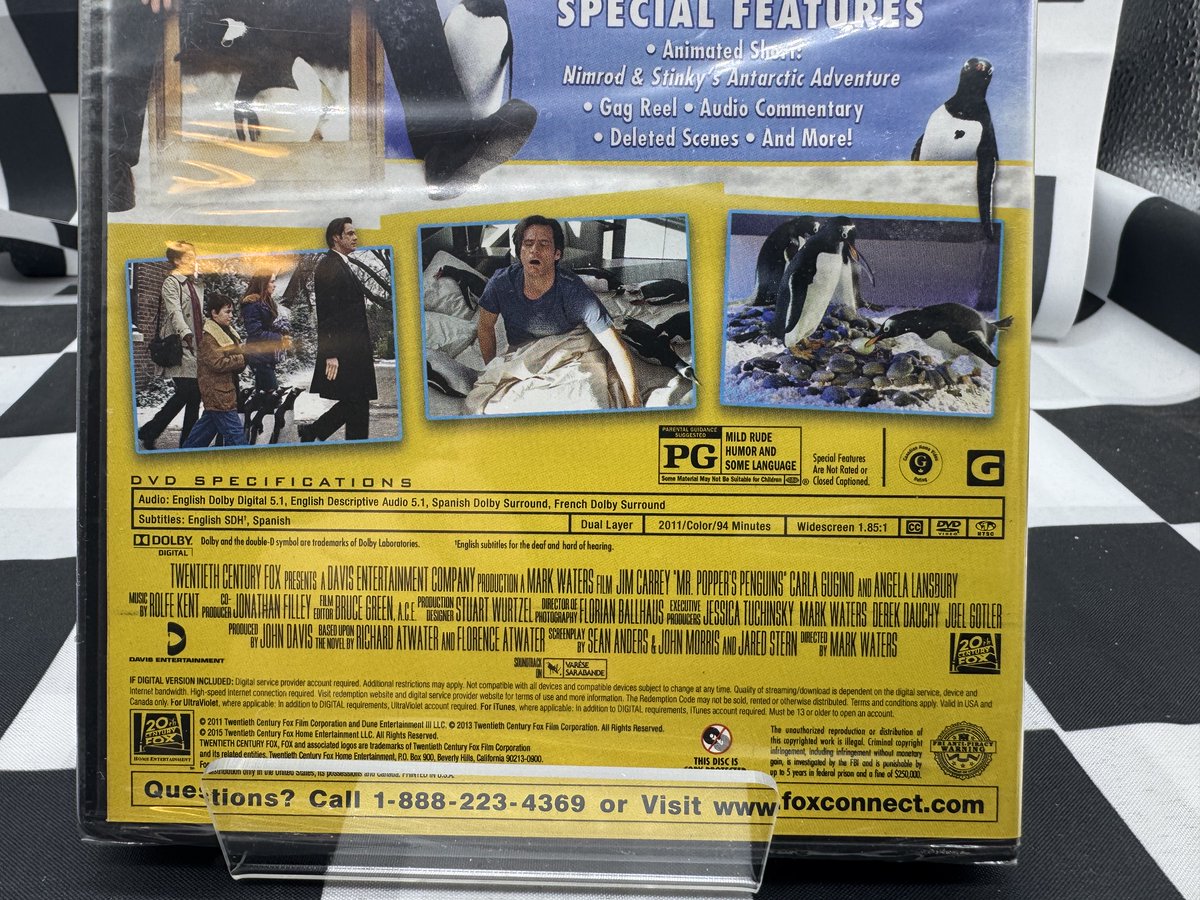 WilliamJGraham's tweet image. Check out Mr. Popper's Penguins (New Factory Sealed DVD) Jim Carrey ebay.us/m/JbX3sy #eBay via @eBay 
The product is a new factory sealed DVD of the movie "Mr. Popper's Penguins" starring Jim Carrey. This DVD features an adventure-comedy storyline suitable for family