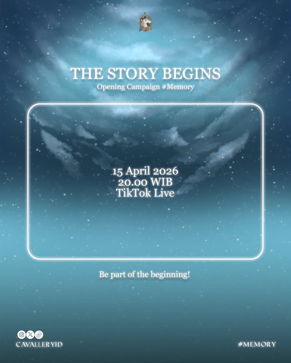 Sebuah cerita yang belum selesai, akan dimulai kembali dari sini.

Kami akan membuka perjalanan #Memory🕯️ melalui live bersama, sebagai langkah awal untuk membawa cerita ini menuju akhirnya.

📅15 April 2026
⏰20.00 WIB
📍TikTok Live

Mari ikut menjadi bagian dari awal cerita