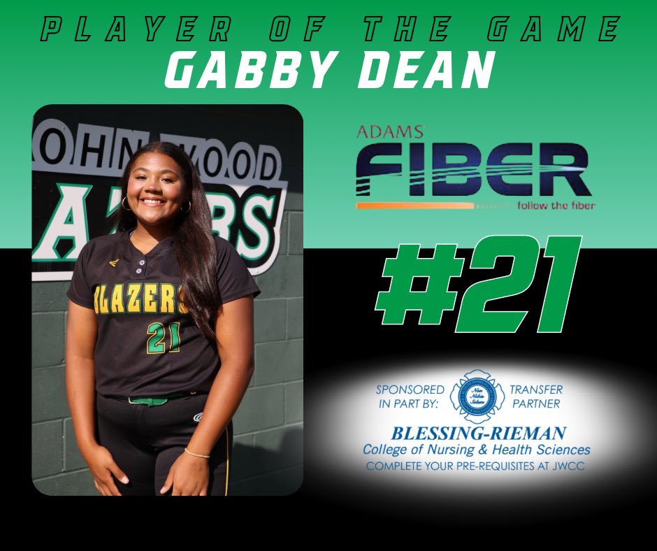 JWCC_Blazers's tweet photo. ❗️Softball picked up 2 wins over Heartland on Saturday❗️

POGs 

GM 1: Ari Adorno applied the pressure. 2 H, 2 RBI’s, 1 SB. She also recorded 2 putouts and 2 assists making several critical plays

GM 2: Gabby Dean went the distance in the circle. 4 k’s, only 1 ER, scattering 10 H https://t.co/cV5bMz9NkR