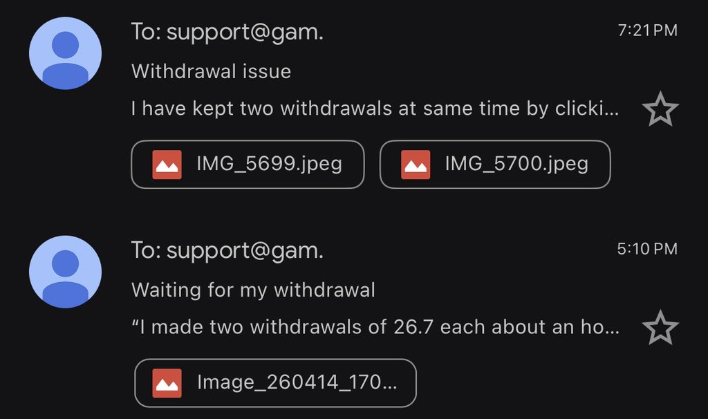 12Vengeance's tweet photo. @GamdomIND I have kept two withdrawals at same time by clicking two times with same amout the amount is not withdrawal since last 3 hours please check my withdrawal and send it
Gamdom Id: 47824572 shannu07
Contacting support also not even responding
You have given that responsetime is 10mi https://t.co/URUCYZI2HD