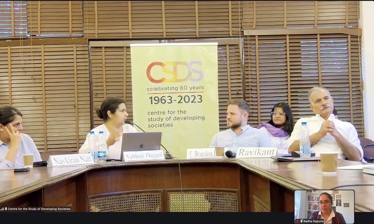 RadhaKapuria's tweet photo. A wonderful Punjab Sounds discussion at CSDS yesterday (to coincide with Baisakhi and Ambedkar Jayanti today)—rich, generous, and full of new directions.

Grateful to Navkiran Natt &amp; T. Brandon Evans , and to all who joined us.

#PunjabSounds #SouthAsia #SoundStudies
@csdsdelhi https://t.co/wTIvkEArTc