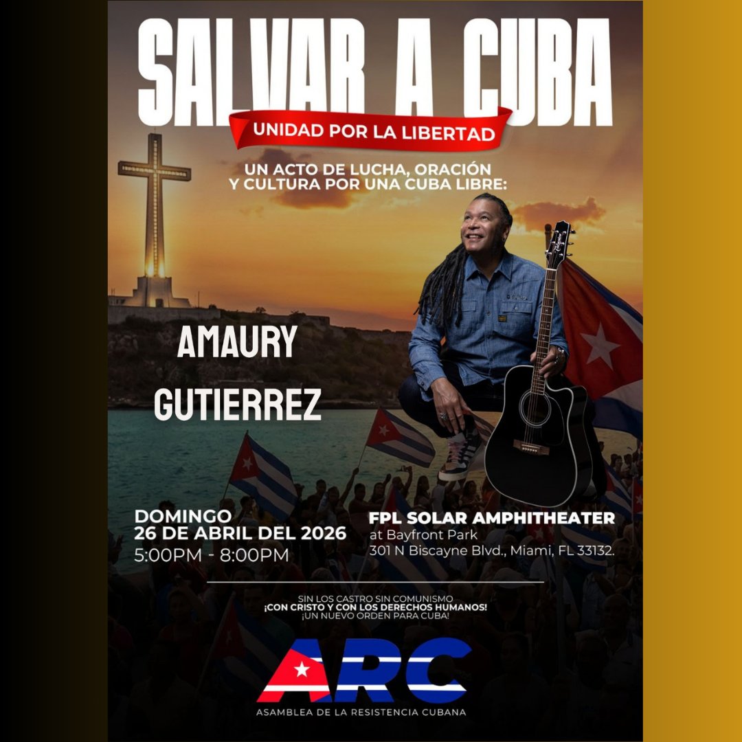 Jar_Cuba's tweet photo. #Cuba #SalvaraCuba #FreeCubaRally
Amaury Gutierrez joining us!
Register your email at www.FreeCubaRally for this historical gathering for Cuba's Freedom. https://t.co/SbyQxCm45P