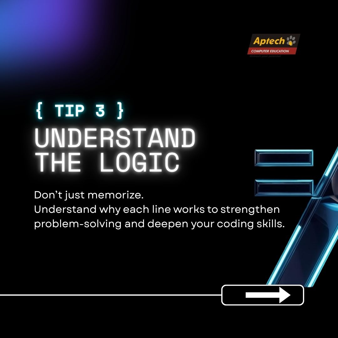 AptechQatar's tweet image. ⚡ Code Smart, Not Just Hard

Consistency + Practice = Growth 💻

👉 Follow for more tech tips

#CodingTips #LearnCoding #TechSkills #SkillUp #FutureSkills
