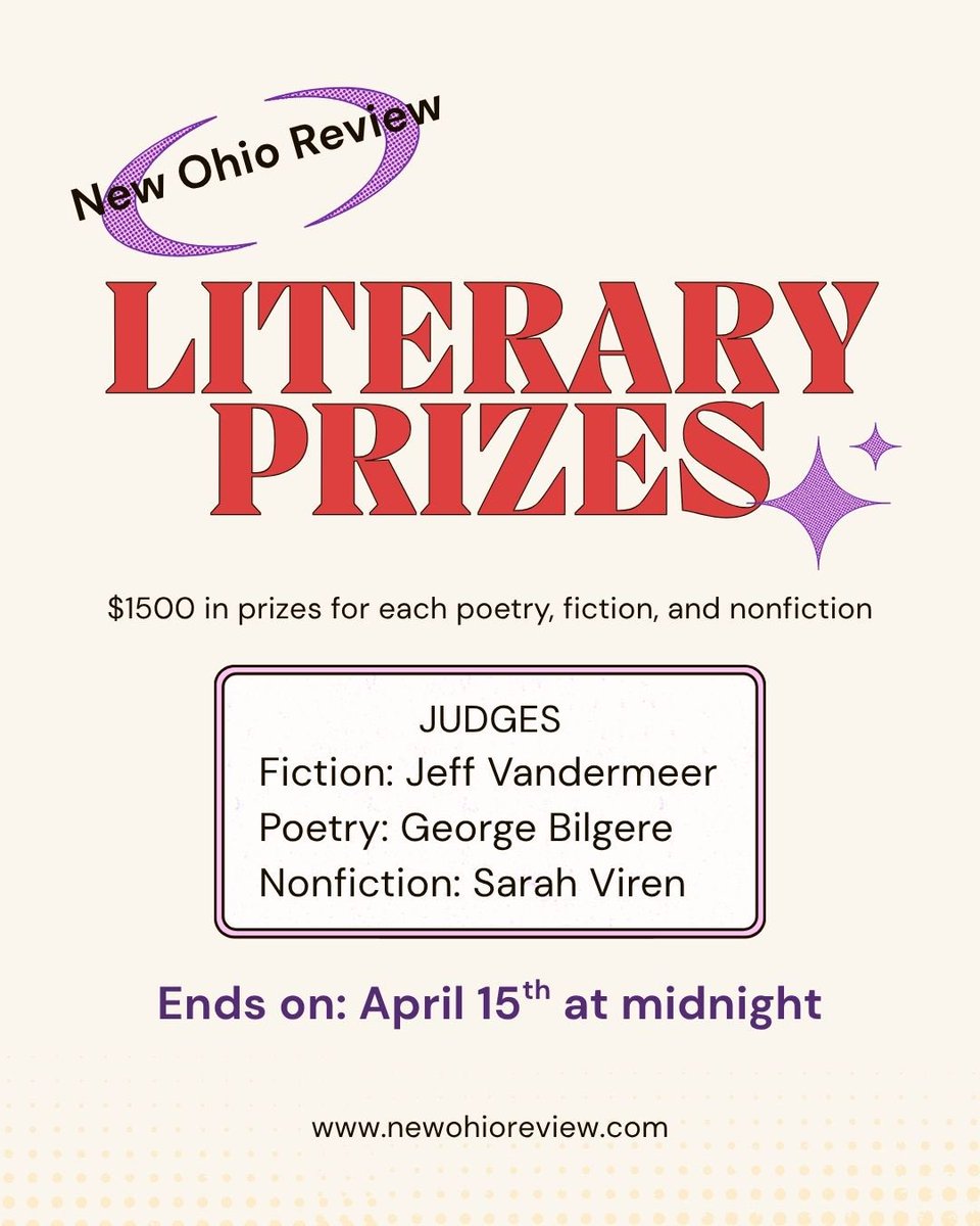 Tomorrow's the deadline! We'd love to see your work. 

newohioreview.submittable.com/submit