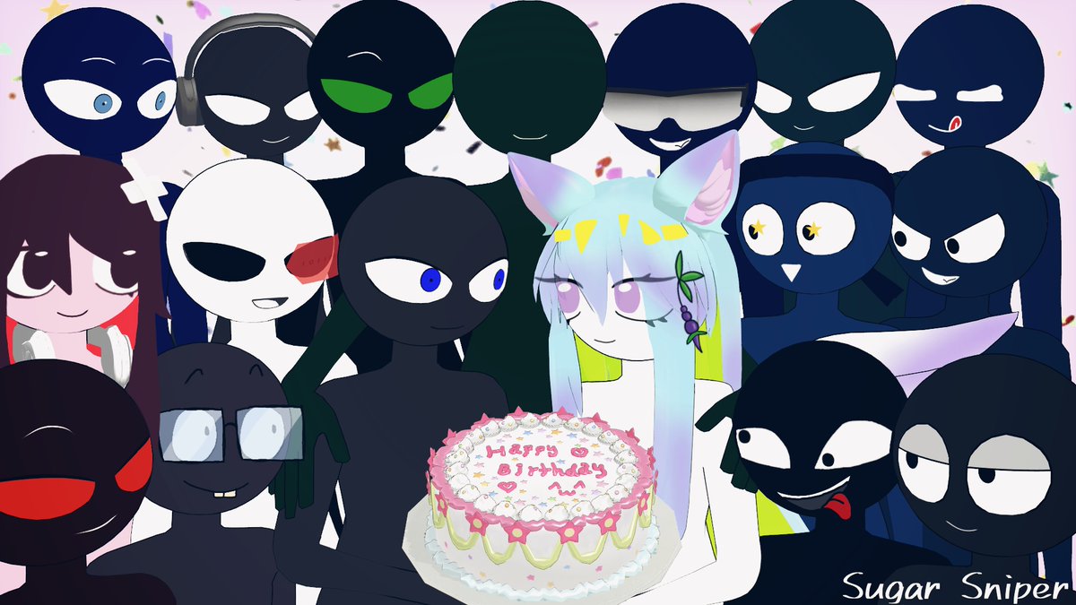 _MariaMalo_'s tweet image. My biggest birthday poster yet for @AlineUwU7776  :3 I can't believe I finished this! I wrote a congratulations message on Discord &amp;lt;33 #Flashdeckanimations #Flashdeck #counterstrike #stickman #stickfigure #oc