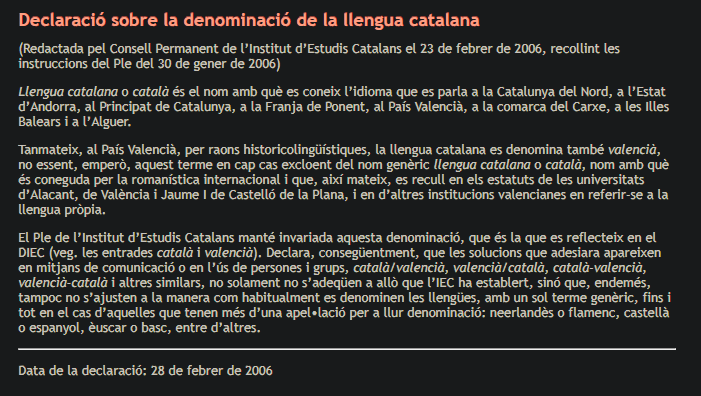 L'IEC hauria de llegir aquesta declaració oficial de 2006 sobre la denominació de la llengua catalana que rebutjava formes artificioses conjuntes i deixava clar que la llengua és el català. Els hauria d'interessar, sobretot, perquè la firmaven ells.
x.com/diarillengua/s…