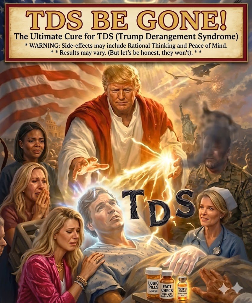 Sandy1Texas's tweet photo. The Great Healer is here to cast out the demons of TDS once and for all.😂😂😂 https://t.co/BFPZB8992m