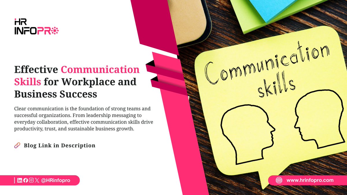 hrinfopro's tweet image. If you want to strengthen teamwork, leadership impact, and workplace culture, it starts with communication.

👉 Read more:
hrinfopro.com/effective-comm…

#EffectiveCommunication #WorkplaceSuccess #LeadershipSkills