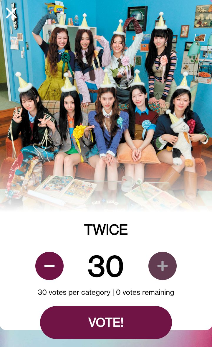TWICE_Charts's tweet photo. [ AMAs 2026 — DAY 1 🗳️ ]

🚨 VOTING OPEN!

TWICE is nominated for Best Female K-Pop Artist at the AMAs 2026.

✔️ Cast your vote now: https://t.co/lOEGF2tg9u

Let’s secure this award together! 🍭 https://t.co/MMI5Fog0CT