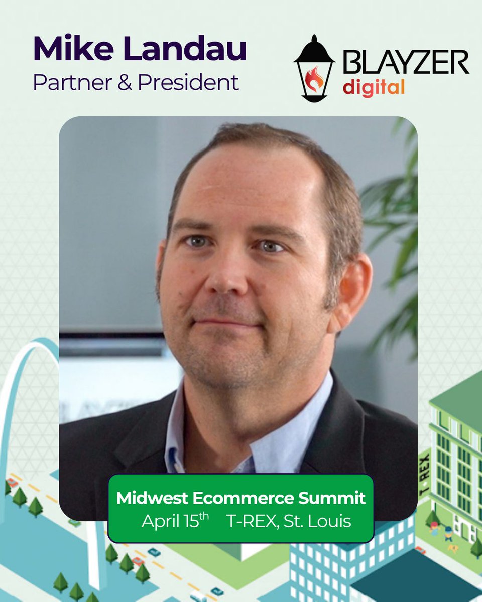 MidwestEcomSumt's tweet photo. Hear from Mike at @blayzerdigital  at MES during #STLTechweek and walk away with insights built for long-term growth. You'll connect with key ecommerce leaders to learn &amp; apply strategies and platforms that win. 

We'll see you on April 15th at T-REX - https://t.co/9F3UqLAI4D " https://t.co/q31lLRkJmL