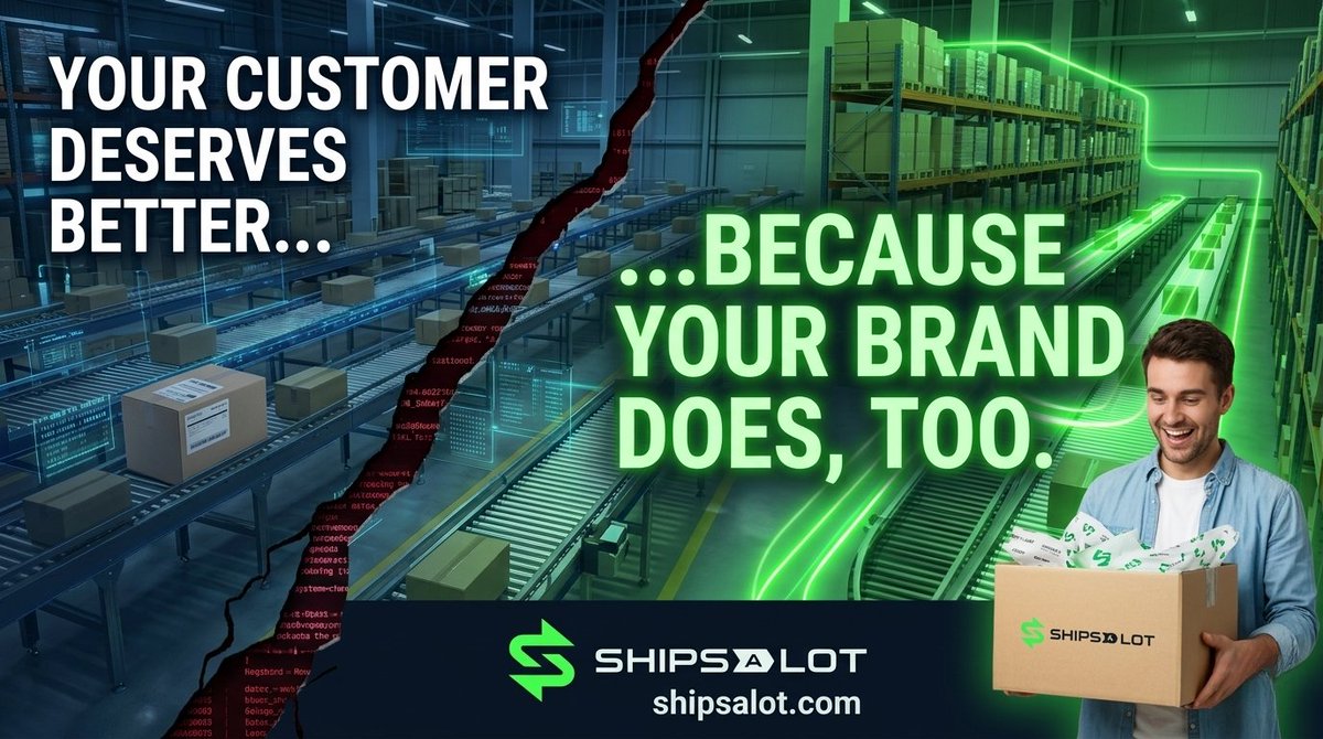 ShipsaLot's tweet image. Your customers don't care about your 3PL.

They care about getting their order on time, in perfect condition, in packaging that feels like the brand they chose.

Every late delivery, every damaged box, every generic packing slip — that's YOUR brand taking the hit.

At Ships A