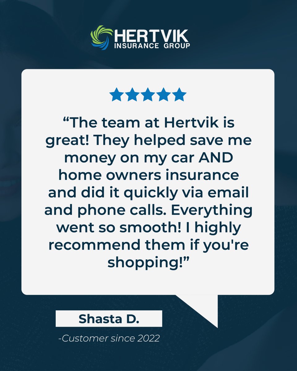 hertvikinsgrp's tweet image. Saved on car and home insurance, and it was easy. That’s the Hertvik way. 🚗🏡
Shopping for better coverage? Let’s talk today.

#HertvikInsurance #Medina #Monroeville #NorthCanton #TestimonialTuesday #InsuranceTestimonial