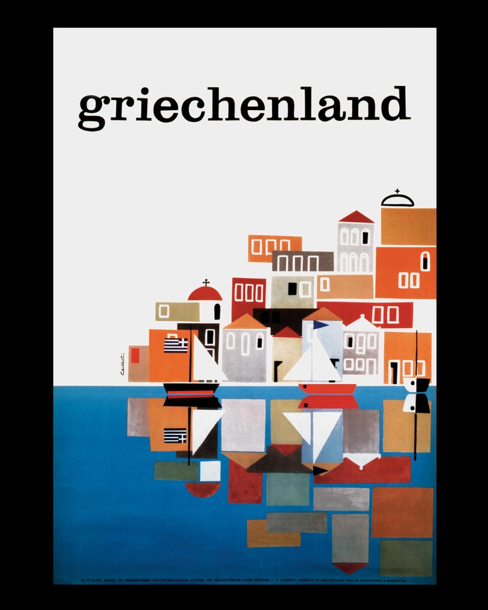 agigraphic's tweet image. #AGI member Frederick Vincent Carabott (UK, inducted in 1968) Griechenland, 1961

#alliancegraphiqueinternationale #FrederickVincentCarabott