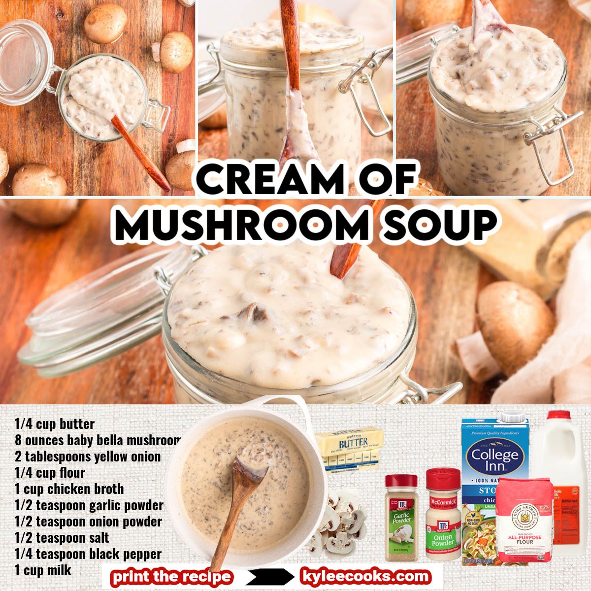 kyleecooks's tweet image. Need a cooking shortcut? This homemade mushroom soup is perfect for adding to dinner recipes. #weeknightdinner #homecooking #kyleecooks kyleecooks.com/cream-of-mushr…