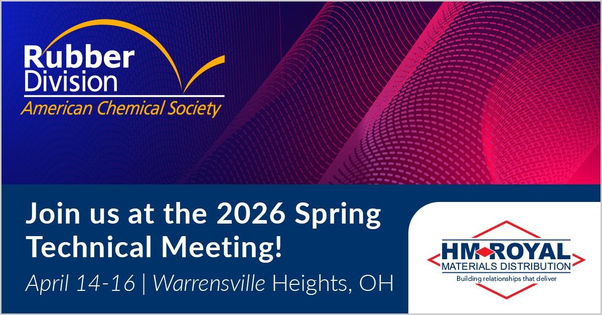 hmroyalcom's tweet photo. The @RubberDivision Spring Technical meeting is here! Our team is having a great time discussing new developments in rubber technology.
        
We’re hosting the 5K Walk/Run! Registration starts at 6:30 a.m. Wed. in the Cleveland Marriott lobby.

Details: https://t.co/oEQpTZ7k3O https://t.co/wnYpE0J7nL