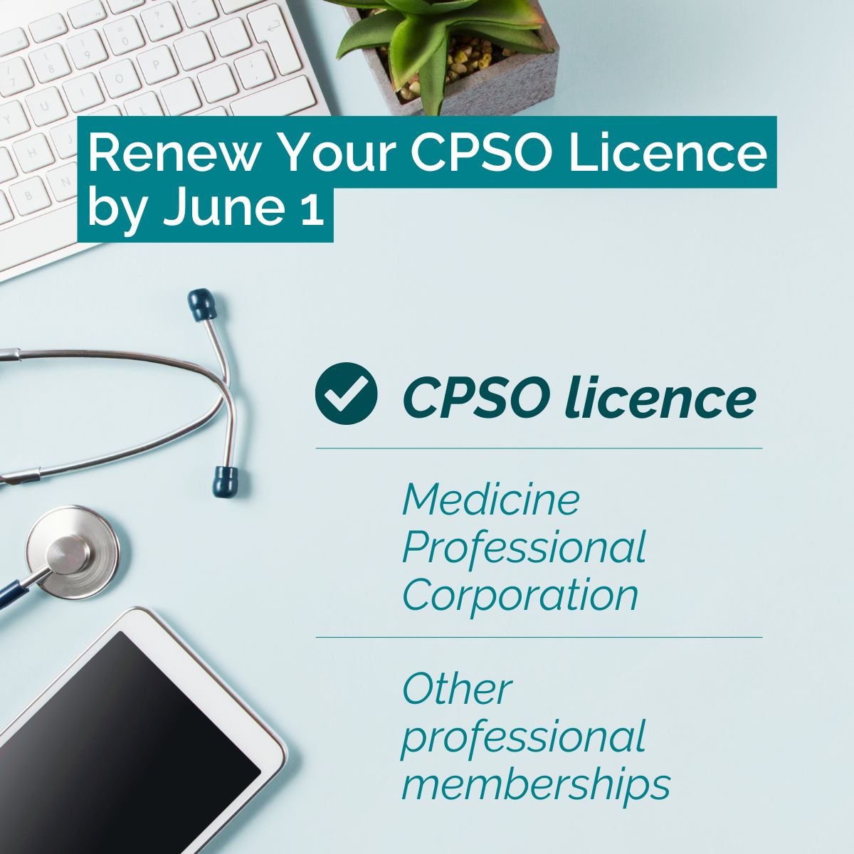 📢 Annual registration renewal with CPSO is its own process ...