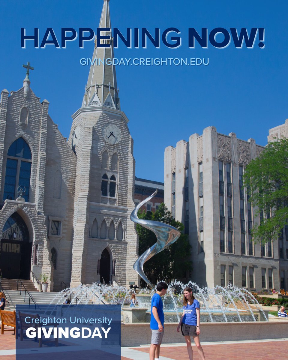 #JaysGive @Creightonalumni It's Creighton Giving Day! Support your favorite Bluejay team, student organization, school or college, and use this link: givingday.creighton.edu/?referral_id=6…