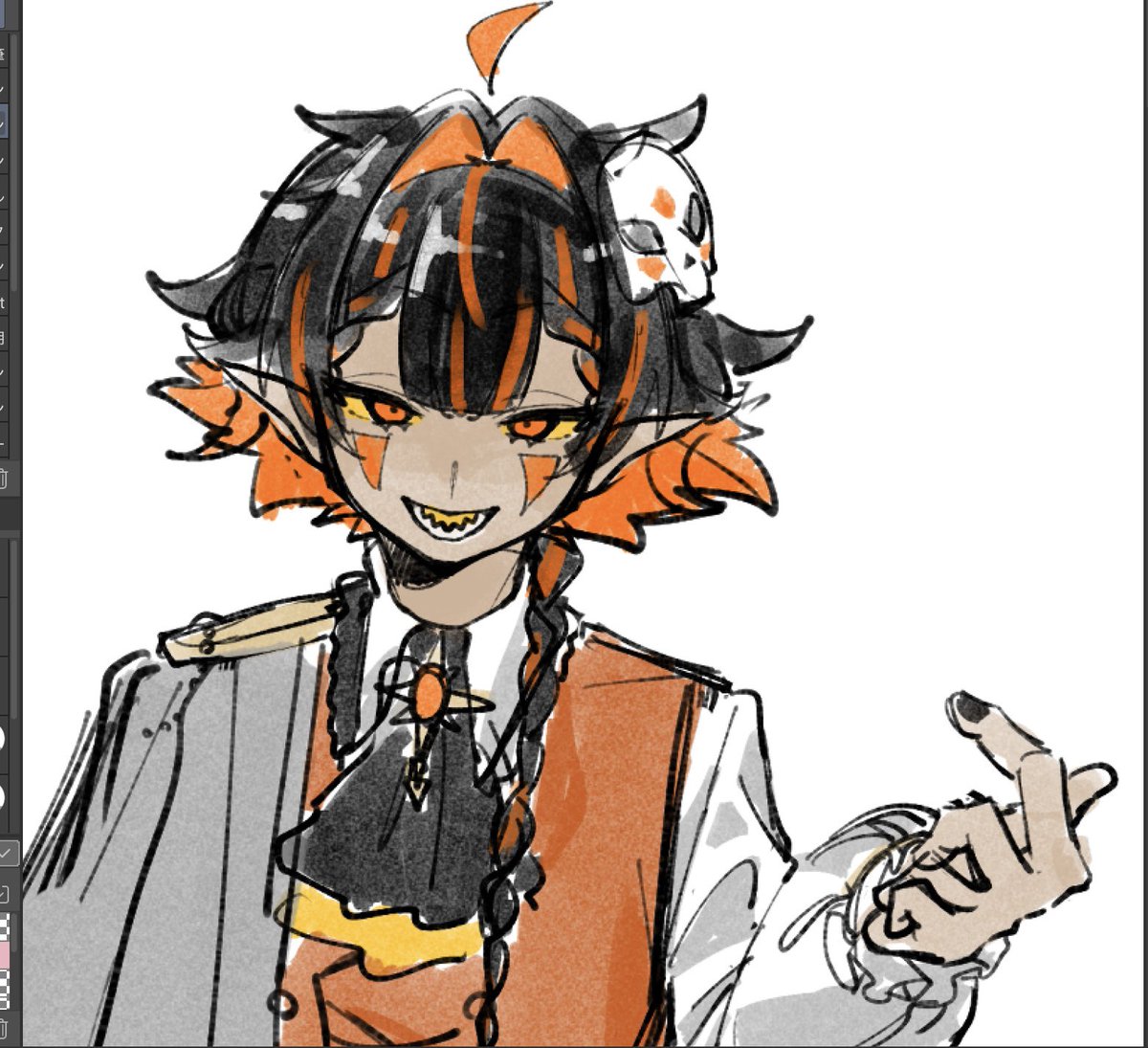 あげられる絵なさすぎるから進捗投げちゃお
うちよその子です