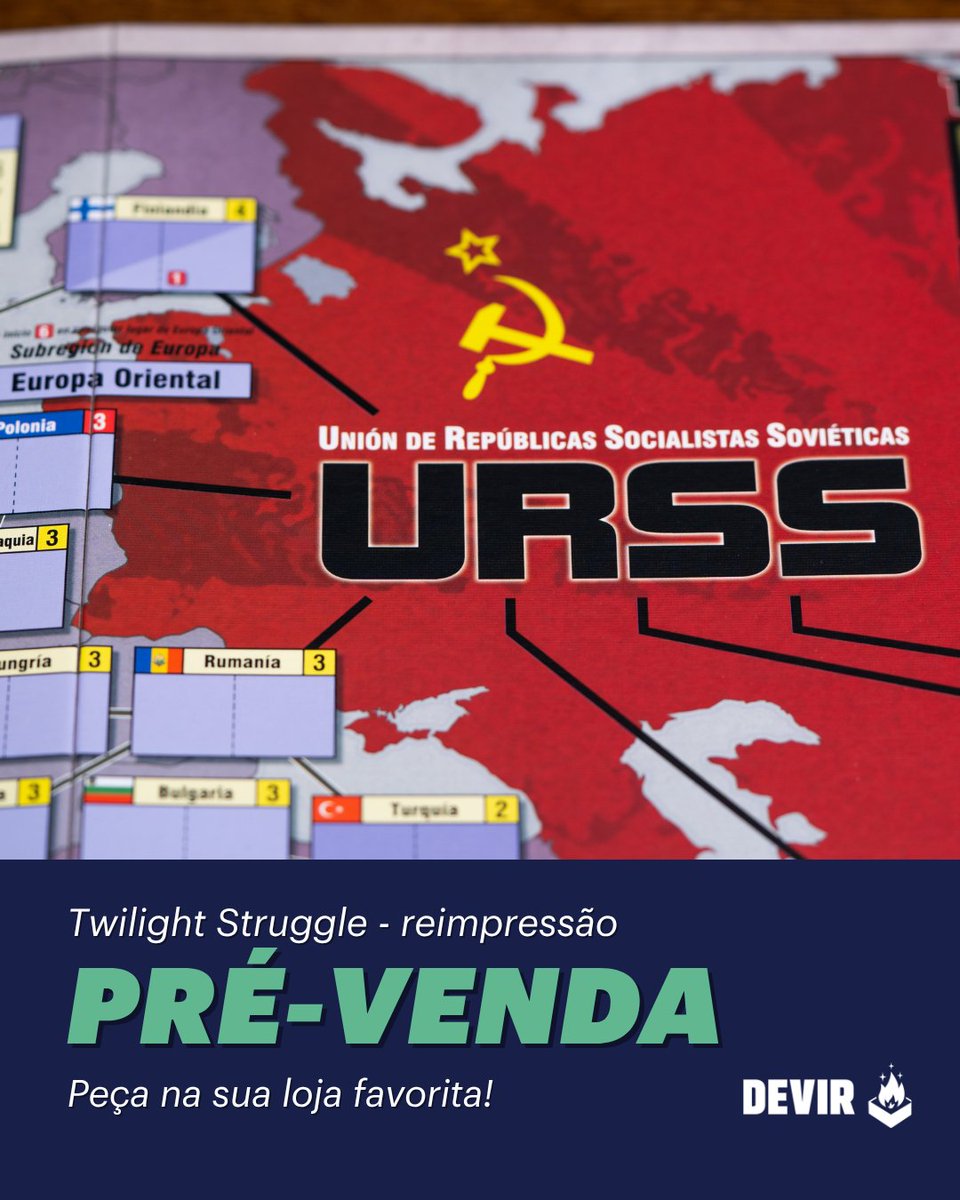 DevirBrasil's tweet image. Twilight Struggle em pré-venda!

Reviva a tensão da Guerra Fria em um duelo onde cada decisão pode mudar o rumo da história. EUA ou URSS, você escolhe seu lado e disputa influência, equilibre o pode e evite uma guerra nuclear.

🔗devir.com.br/pre-vendas-lan…

#Boardgames #Devir