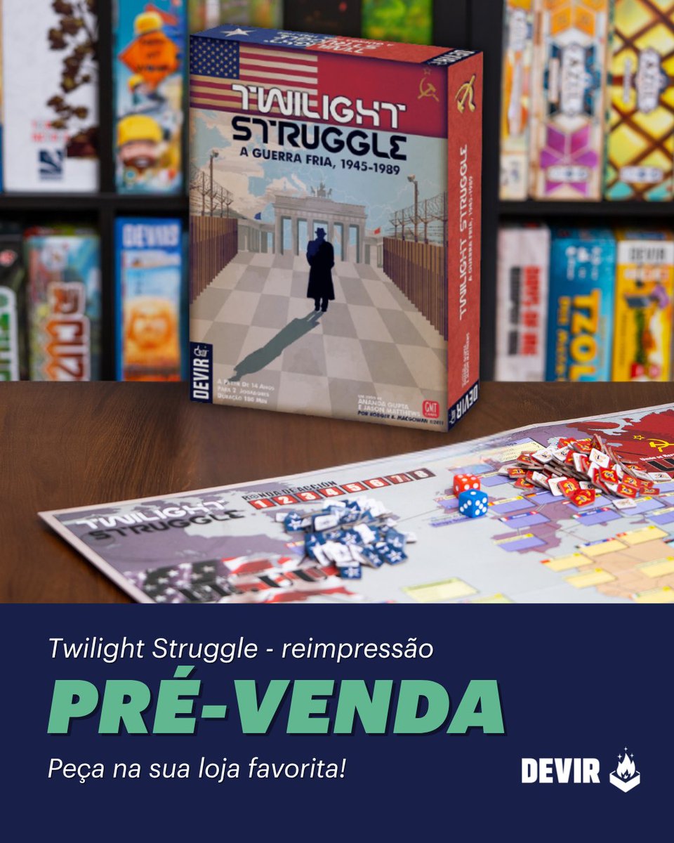 DevirBrasil's tweet image. Twilight Struggle em pré-venda!

Reviva a tensão da Guerra Fria em um duelo onde cada decisão pode mudar o rumo da história. EUA ou URSS, você escolhe seu lado e disputa influência, equilibre o pode e evite uma guerra nuclear.

🔗devir.com.br/pre-vendas-lan…

#Boardgames #Devir