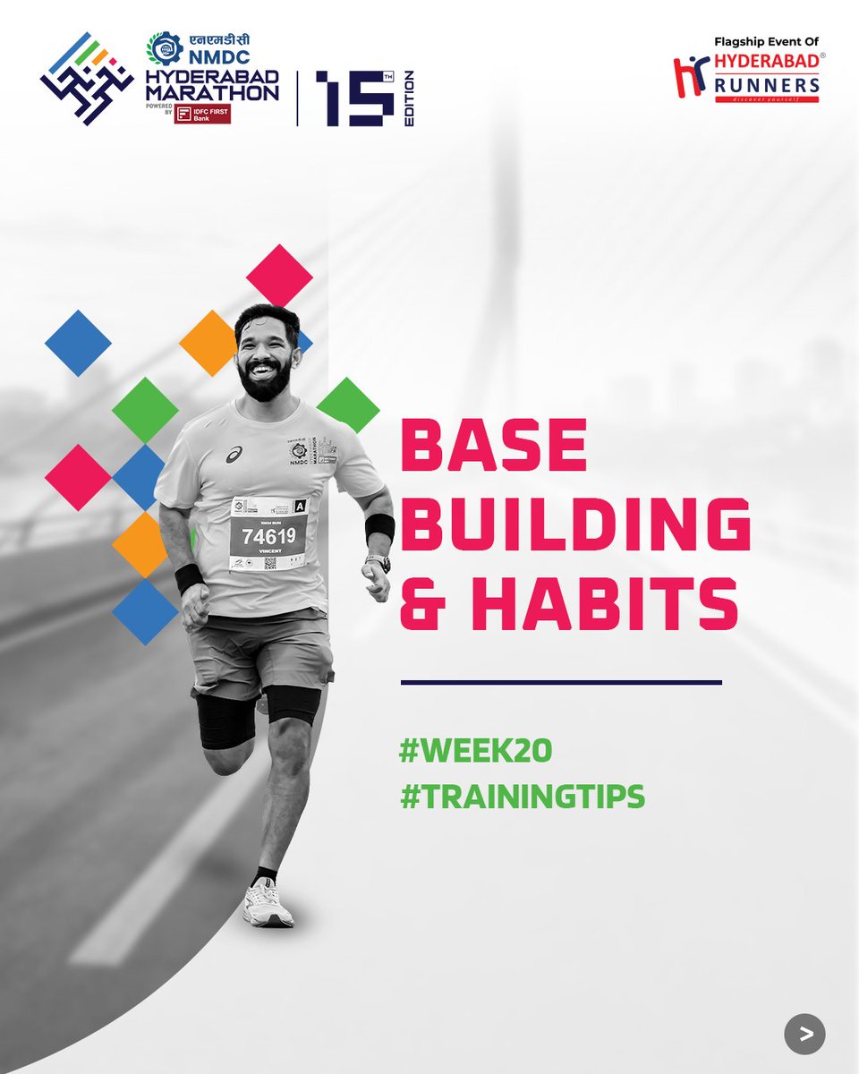 Marathon_Hyd's tweet image. Consistency isn’t built in one run, it’s built every single day you show up. 💪

No skips, no excuses. Just progress.
Because marathon training isn’t about speed, it’s about staying in the game.

#Week20 #TrainingTips #NMDCHyderabadMarathon #HyderabadRunners #MarathonTraining