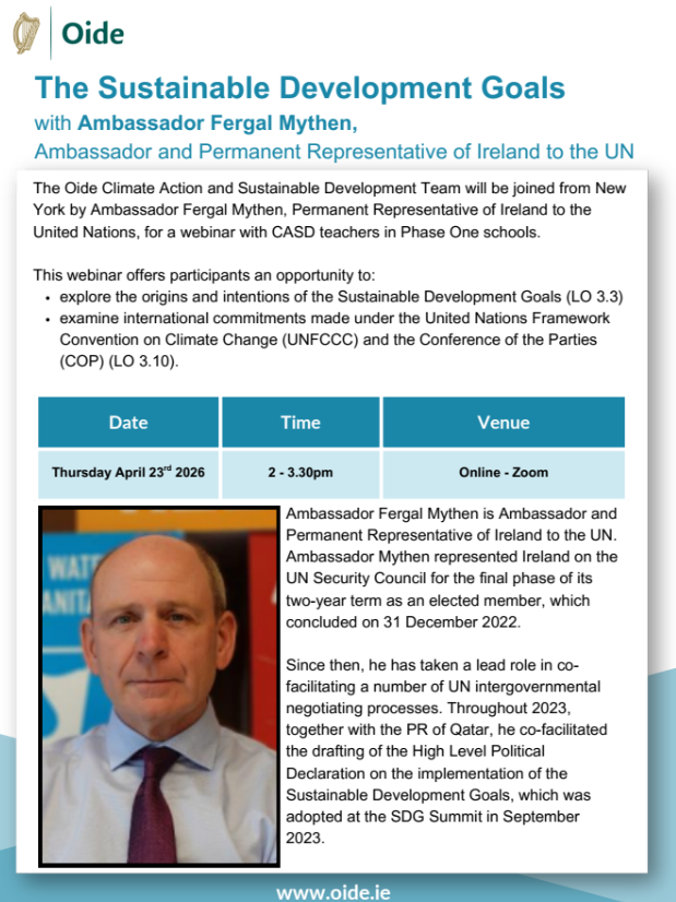 Oide_CASD's tweet photo. We greatly appreciate Ambassador Mythen's time and expertise and look forward to a live, engaging discussion. Please check your school email for registration details. https://t.co/iYJsmVDzMM