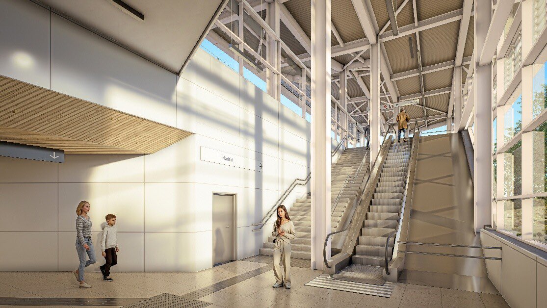 hugo_cnm's tweet photo. Así será la futura estación de la C4 “Tres Cantos Norte” cuya construcción ha aprobado este martes el Consejo de Ministros

Si va según lo planeado inicialmente, la construcción duraría un año, pudiendo estar lista a finales de 2027 o principios de 2028 https://t.co/BFuvGKJjQ0