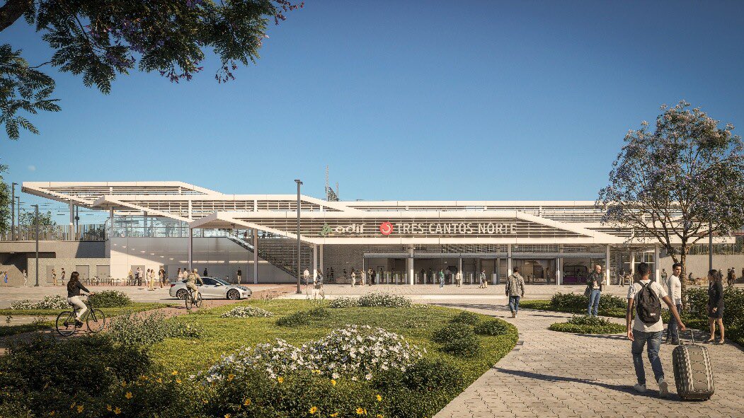 hugo_cnm's tweet photo. Así será la futura estación de la C4 “Tres Cantos Norte” cuya construcción ha aprobado este martes el Consejo de Ministros

Si va según lo planeado inicialmente, la construcción duraría un año, pudiendo estar lista a finales de 2027 o principios de 2028 https://t.co/BFuvGKJjQ0