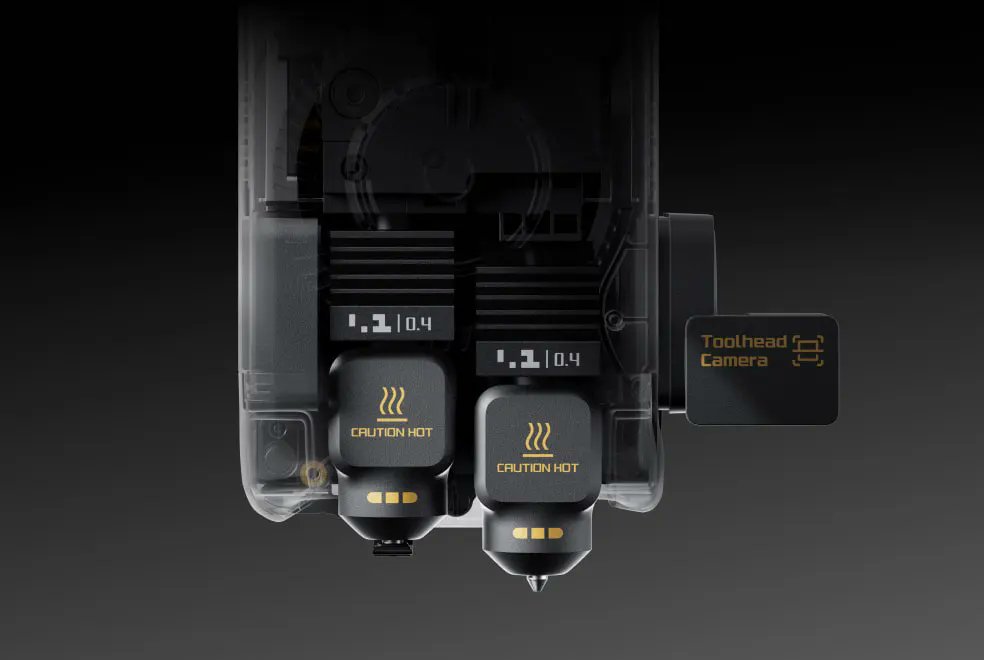 sunstella_3d's tweet image. Bambulab X2D発表！

デュアルノズル造形サイズ
235.5*256*256mm³
アクティブチャンバー加熱65℃
ビジョンエンコーダーによる50μm動作精度
フィラメントの吸湿やノズルの摩耗なども校正・補正

日本では明日予約販売開始！