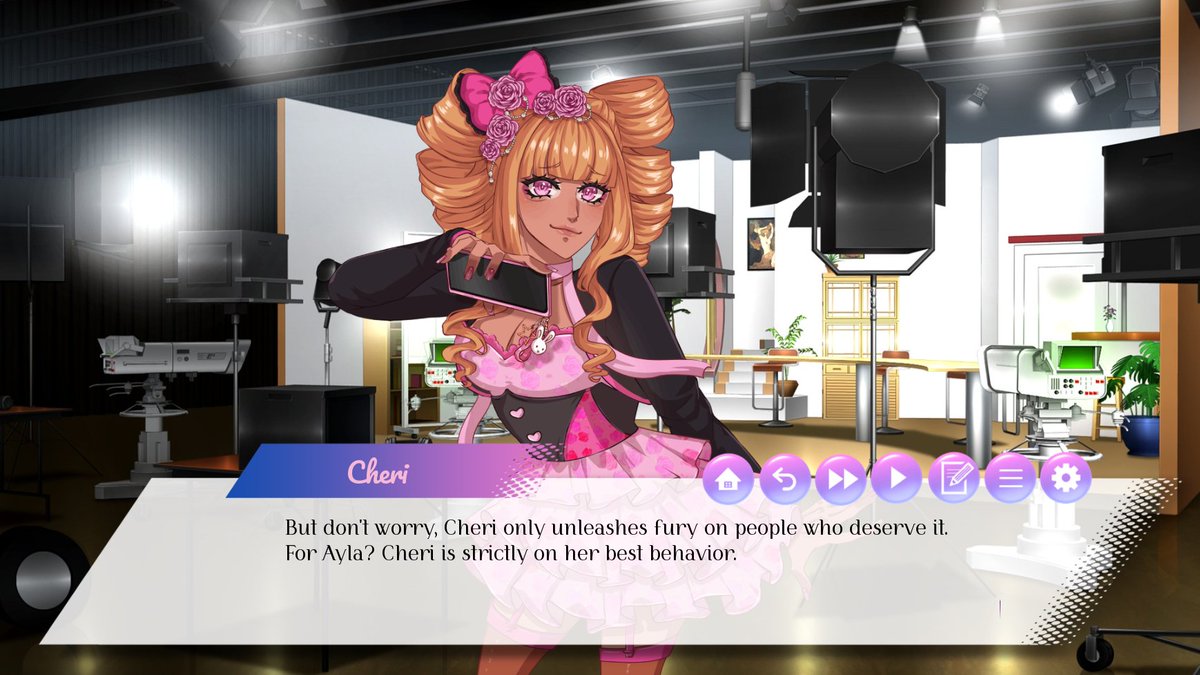 tenshideve's tweet image. 4 THINGS ABOUT MY GAME:

- An #ownvoices game about bisexuality
- Social media gameplay affects the story
- The MC is bi with a preference for women 👩‍❤️‍👩
- The dev knows nothing about singing or the music industry and is just making stuff up

#otome #amare #yuri #indiegame