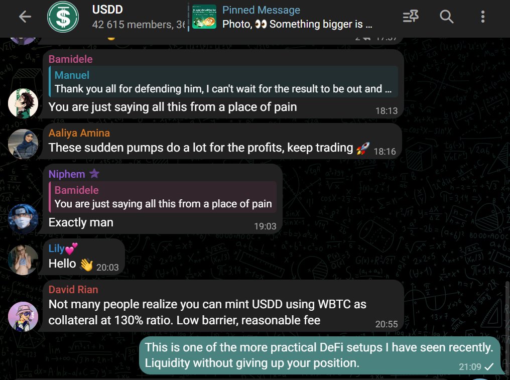 Zkricko's tweet photo. This is one of the more practical DeFi setups I have seen recently. Mint USDD via #WBTC Vault with as low as 2.5% stability fee, BTC-backed on TRON. Liquidity without giving up your position. https://t.co/yOFgxlaJ5E