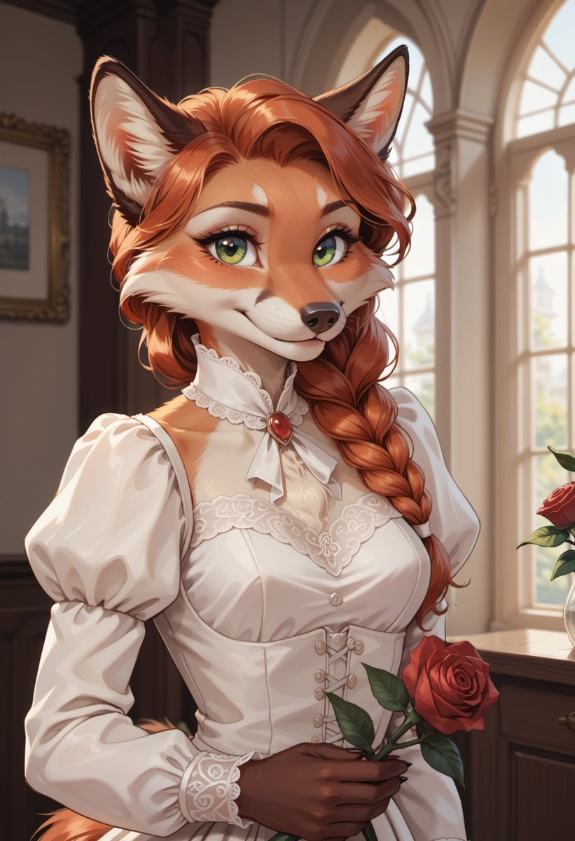 FurryVerseAI's tweet image. Soft smiles and simple moments just hit different 🌹✨ #aifurry #furryart #furryfriends #furrylife