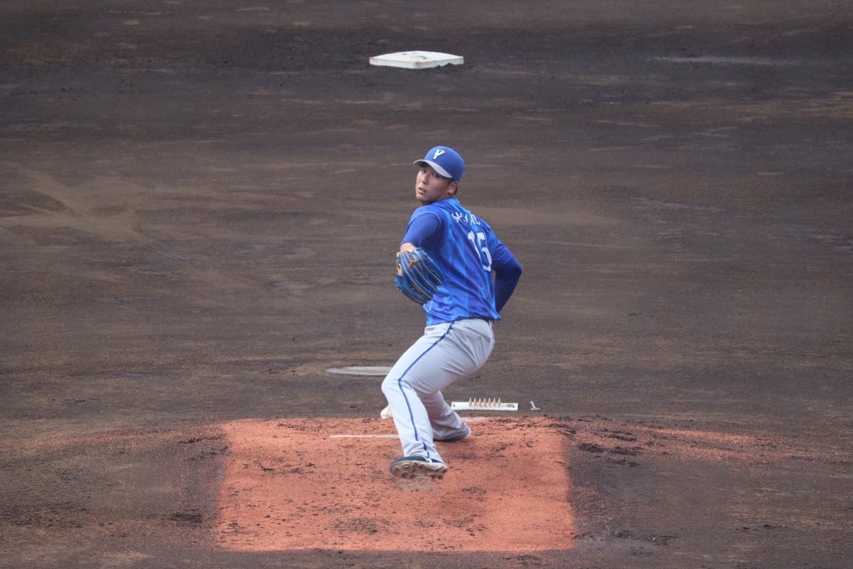 abekanaspo's tweet photo. 力投した #島田舜也 選手⚾️

東洋大時代からのチームメート #宮下朝陽 選手のプロ初アーチに「なんであれが入るのかっていう相変わらず訳のわからない（褒め言葉）ホームランですよね。でもそれがアイツの良いところ。逆方向のホームランが出てるうちは調子いいと思うので自分もいい刺激もらってます」 https://t.co/3PGQtiANat
