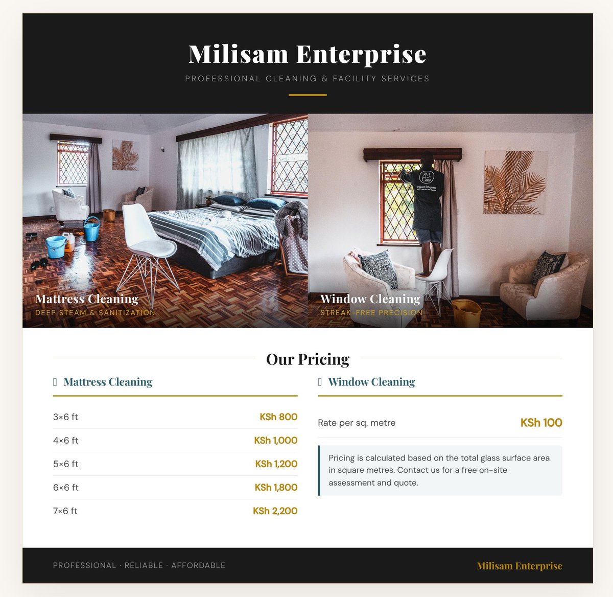 MilisamE98382's tweet photo. Why stress when we are there to assist you in your daily housing activities.
From mattress cleaning, to window cleaning. Milisam enterprise is here for you.
Take advantage of the discount !
#eTIMS
#PeaceNiMuhimuKE https://t.co/xkUwpKSfQt
