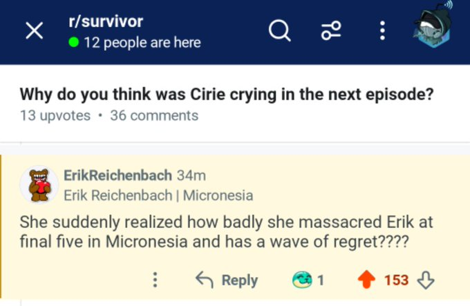 _FromTheIsland's tweet photo. Erik Reichenbach on why he thinks Cirie is crying next episode 😭 https://t.co/tD2cz5pyPF